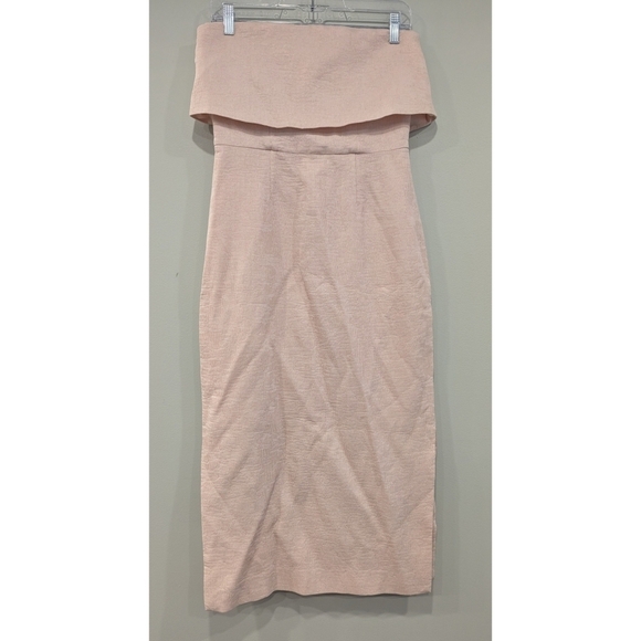 C/Meo Collective Peach Strapless Crepe Dress Size Medium - Picture 8 of 8